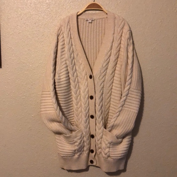 GAP Sweaters - Gap Cream Knitted Button Cardigan - Size Large